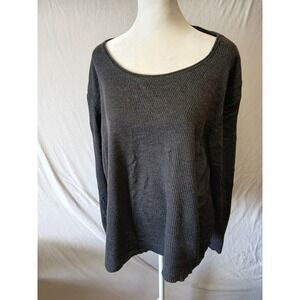 Merino wool long sleeve flowy Ribbed quiet luxery womens top coastal chill